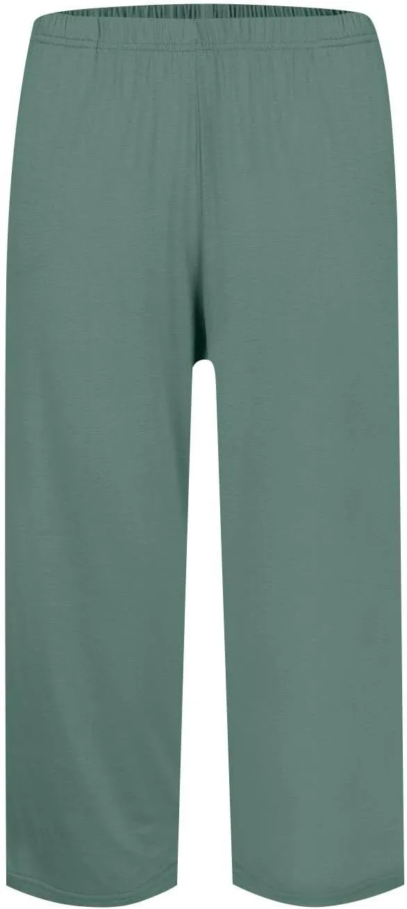 2025 Womens Capri Pants Loose High Waisted Wide Leg 3/4 Pants Drawstring Casual Palazzo Trousers with Pockets