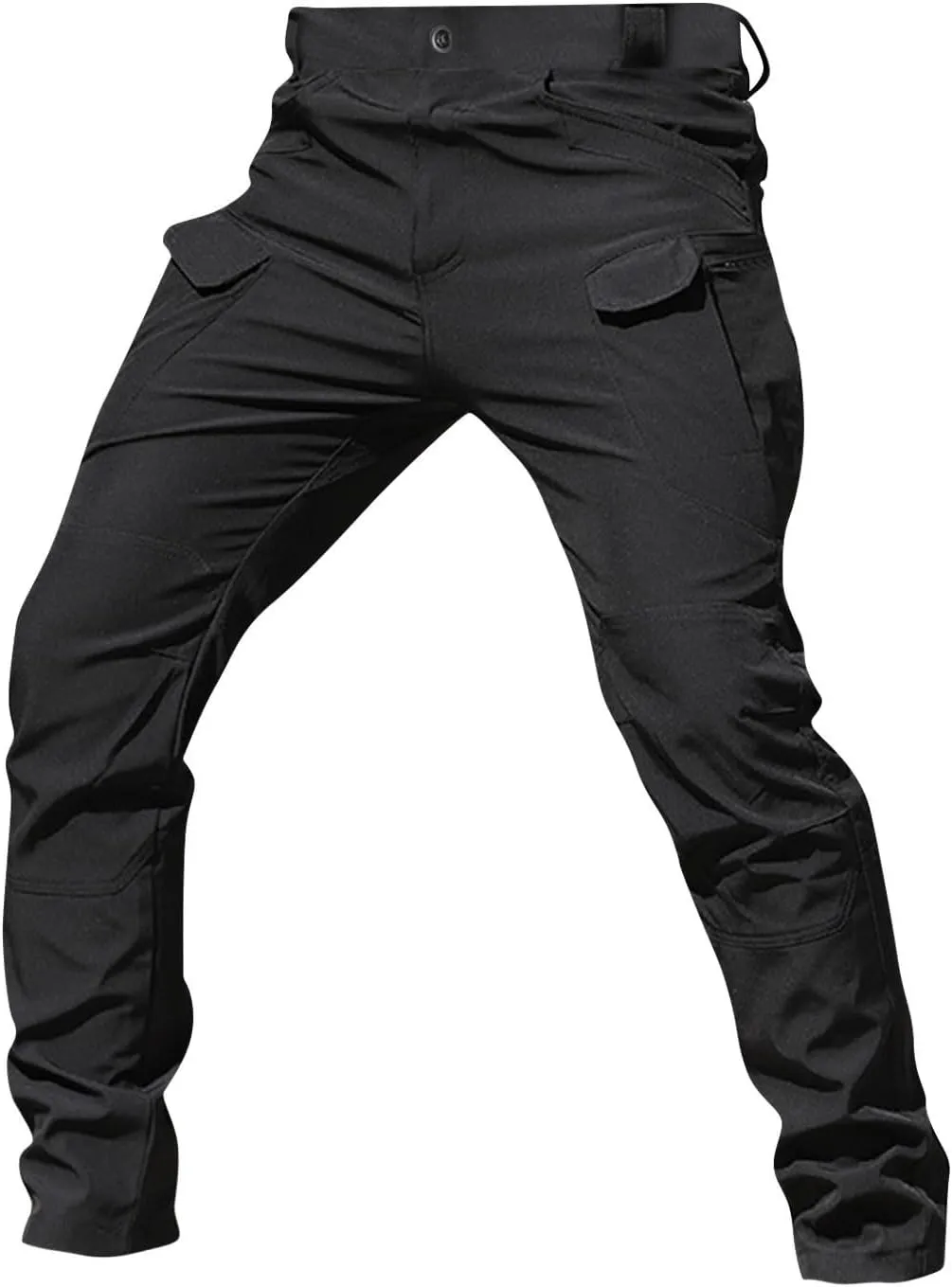 ADHOWBEW Men Cargo Pants Pockets Relaxed Fit Elastic Waist Work Construction Stretch Joggers