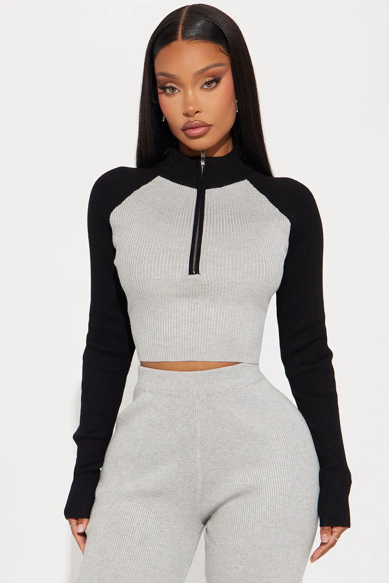 Alizha Sweater Pant Set - Grey/combo