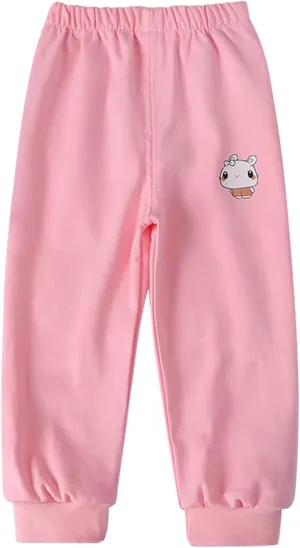 Baby Boy's Pull on Jogger Pants Kids Toddler Girls Sweatpants Cotton Kids Cute Cartoon Elastic Waist Sports Pants
