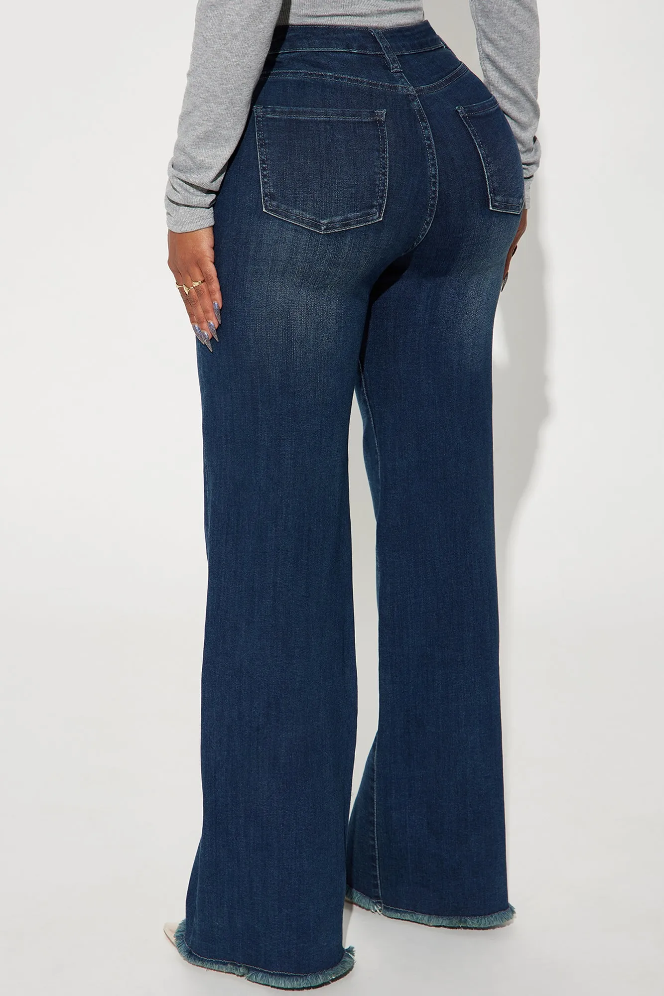 Becky Basic Stretch Straight Leg Jeans - Dark Wash