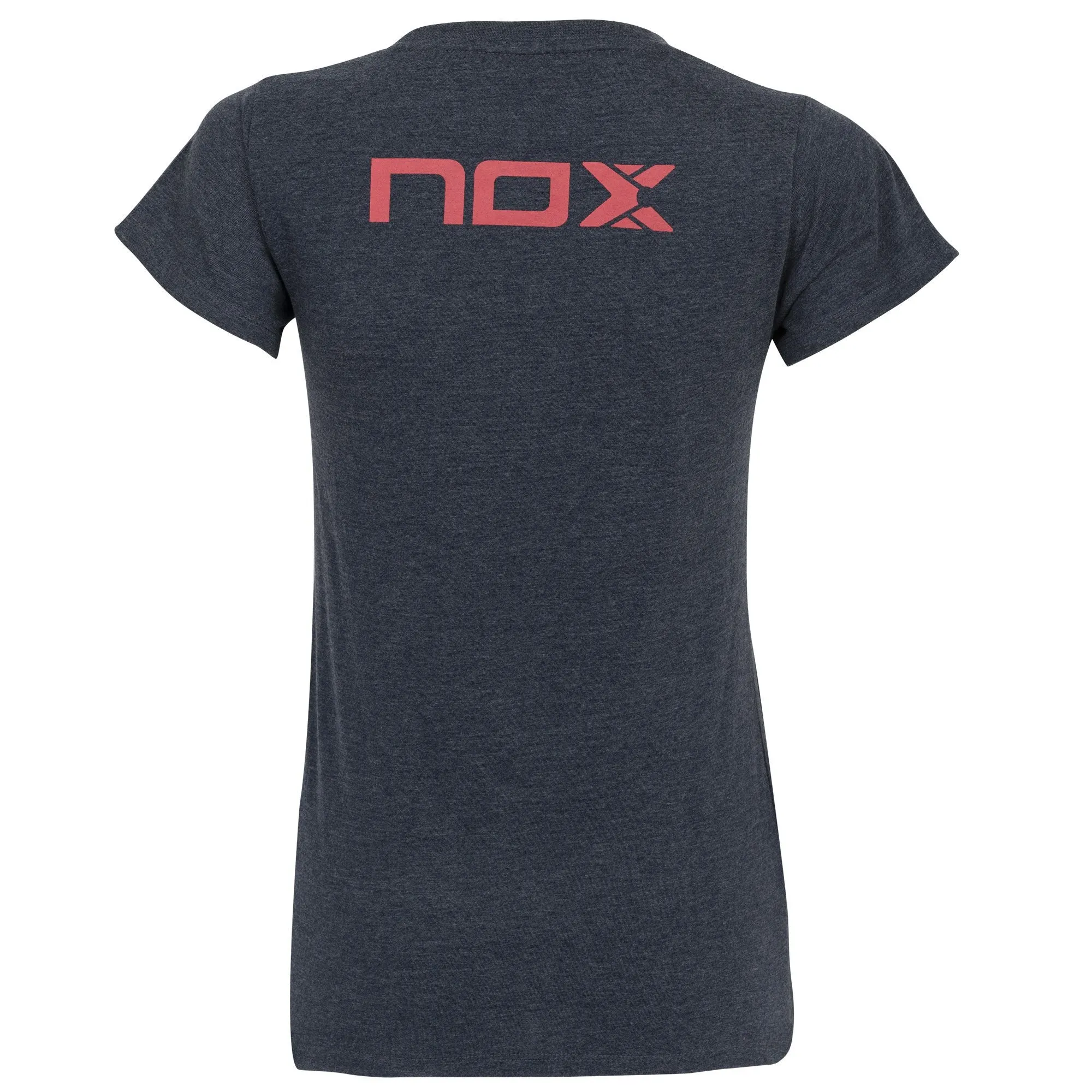 CAMISETA CASUAL MUJER NOX AZUL MARINO LETRAS ROJAS