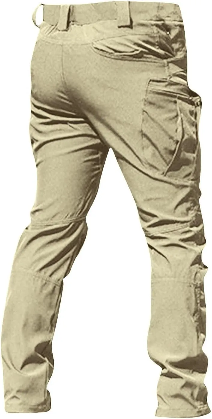 Camo Tactical Pants Men Stretch Waterproof Cargo Work Pants Lightweight Relaxed Fit Hiking Pants Multi Pockets