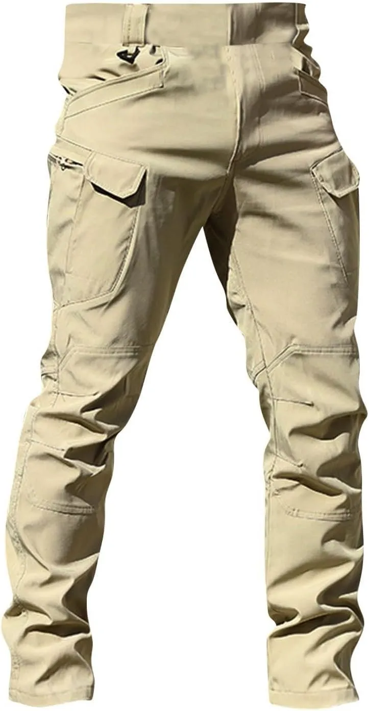 Camo Tactical Pants Men Stretch Waterproof Cargo Work Pants Lightweight Relaxed Fit Hiking Pants Multi Pockets