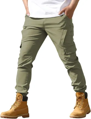 Cargo for Men Pants Cotton Construction Lightweight Gym Big and Tall Stretch Joggers Sweatpants