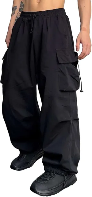 Cargo Pants for Men Baggy, Men's Baggy Cargo Pants Trendy Casual Parachute Pant Loose Fit Harem Joggers with Pockets