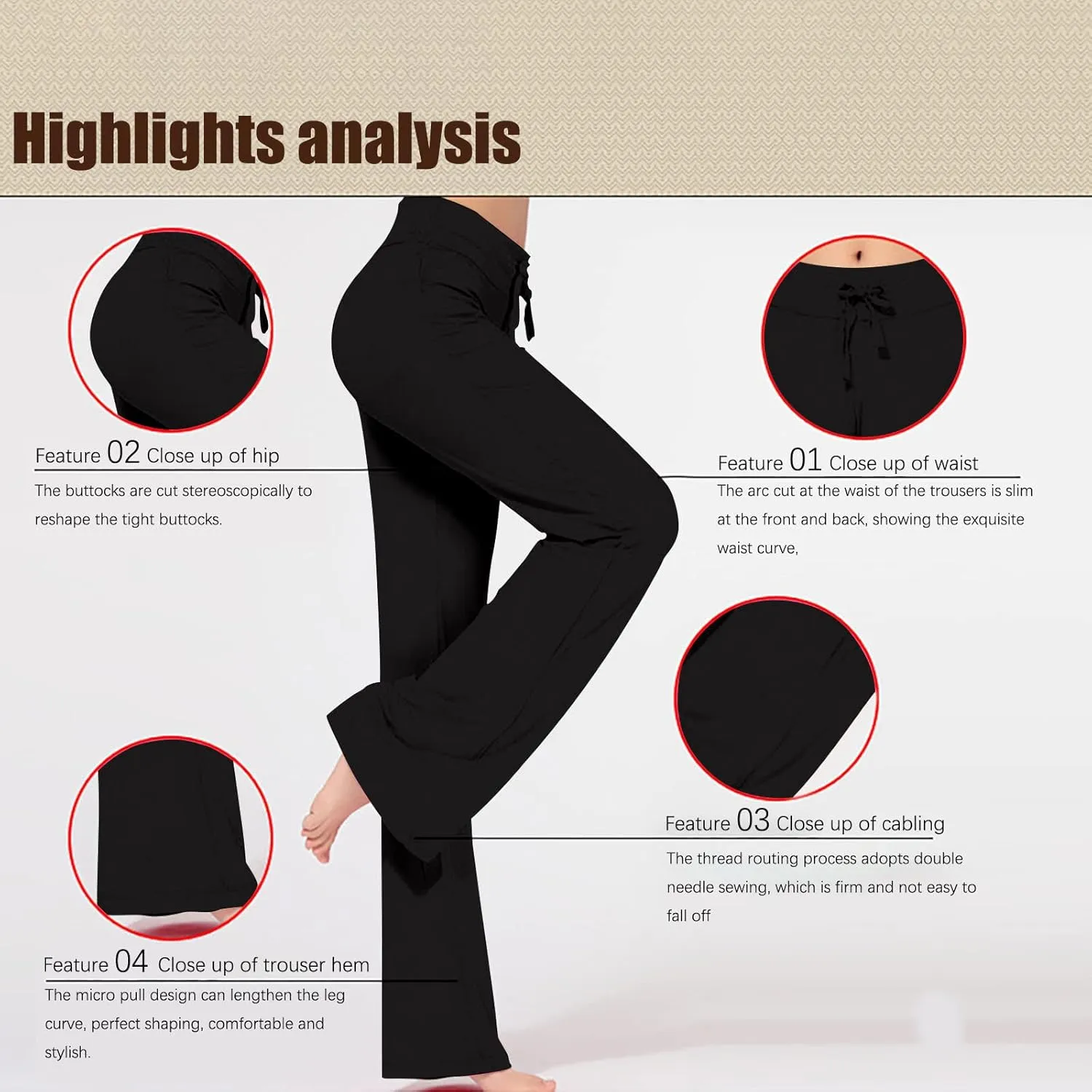 Crossover Flare Leggings for Women High Waist V Cross Bootcut Bell Bottoms Workout Flared Yoga Pants with Pockets