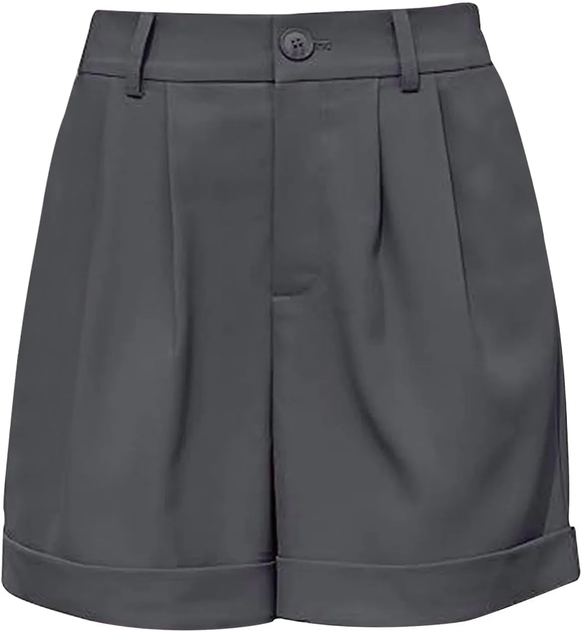 Dress Shorts for Women Dressy Casual Summer Pleated Tailored Back Elastic Waist Wide Legtrouser Shorts with Pockets