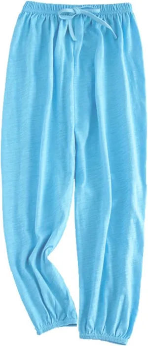 Girls Cotton Linen Jogger Pants Wide Leg Baggy Solid Color Elastic Waist Trousers Flowy Casual Loose Pants Clothes