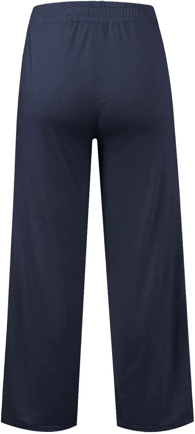 Girls Oversized Wide Leg Sweatpants Drawstring Kids Baggy Straight Leg Track Pants Casual Plain Pockets