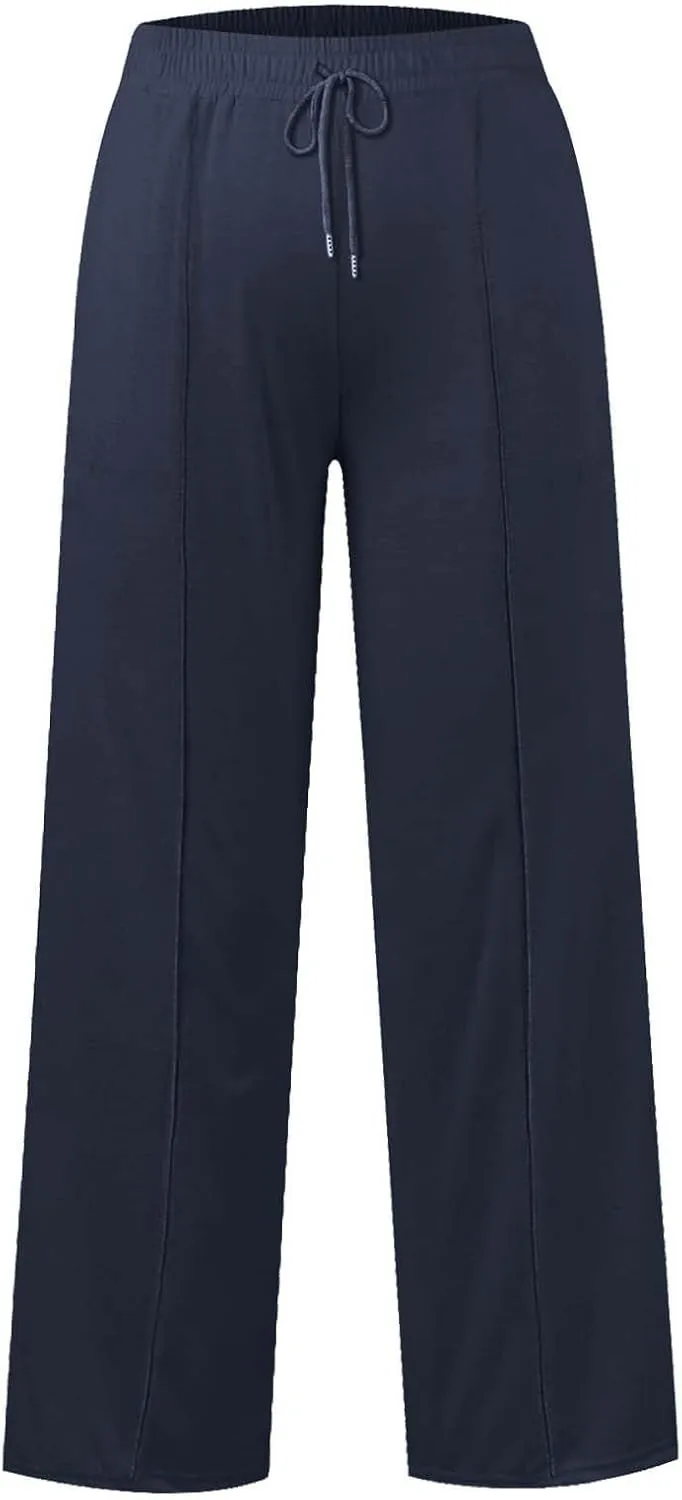 Girls Oversized Wide Leg Sweatpants Drawstring Kids Baggy Straight Leg Track Pants Casual Plain Pockets