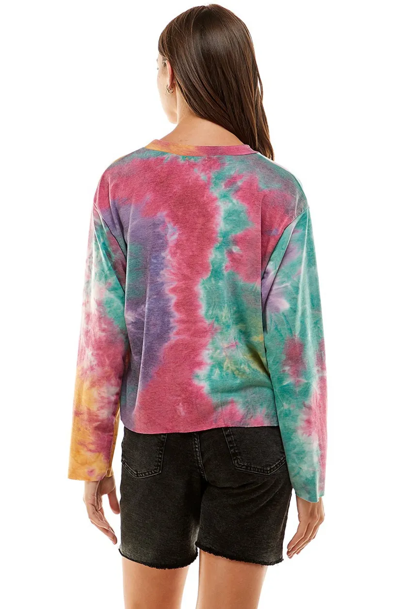 •JERRY - COTTON CANDY• long sleeve tie dye top