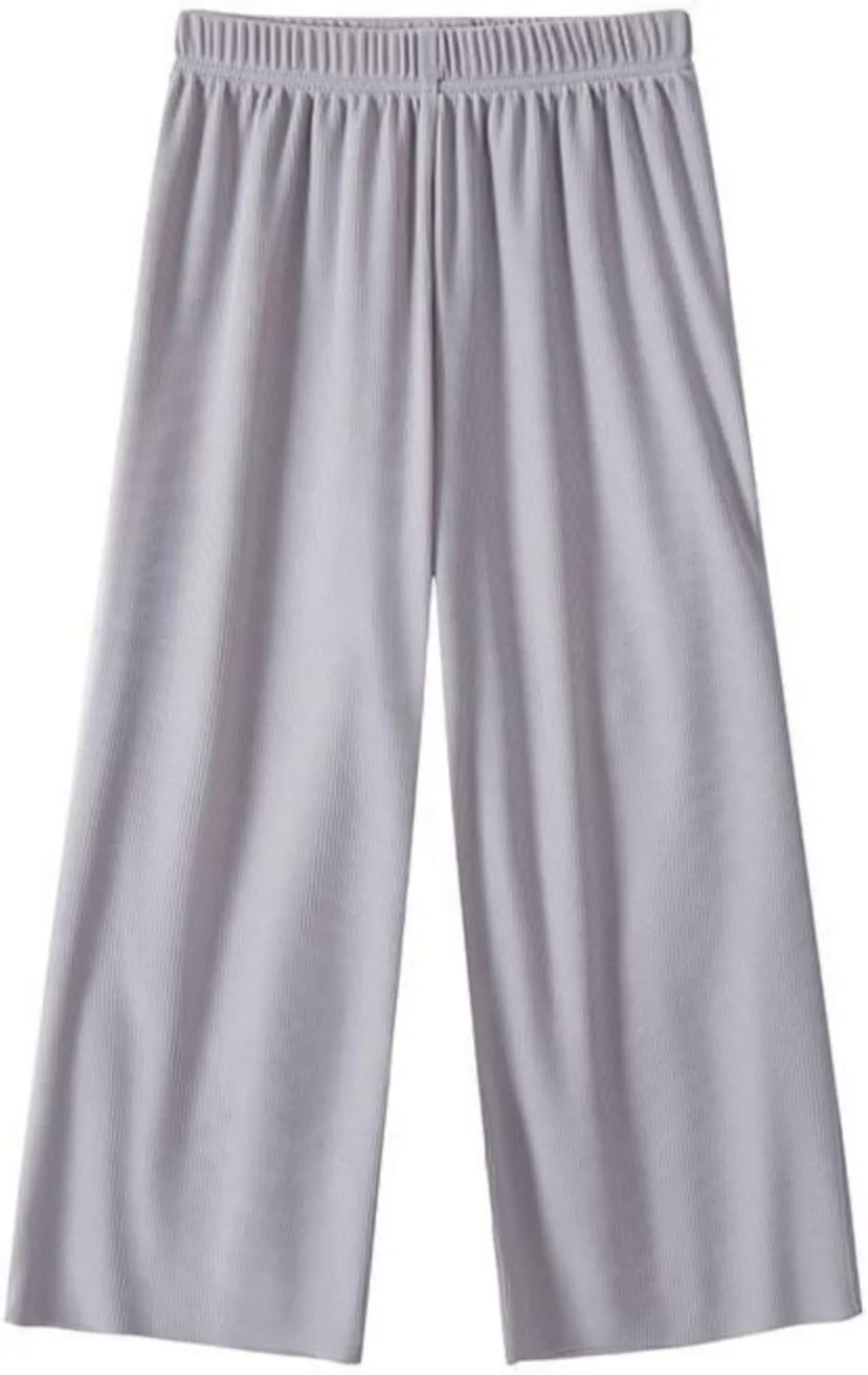 Kids Girls Baggy Palazzo Pants Lightweight Loose Wide Leg Elastic Waist Solid Casual Trousers Summer Daily Comfy Pants