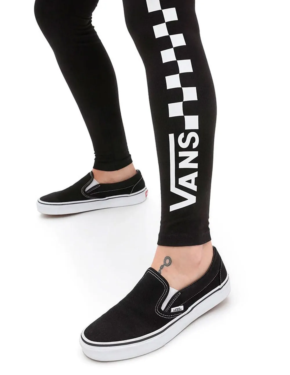 Leggings Vans Classic con Logo en la Pierna Negros y Blancos Mujer