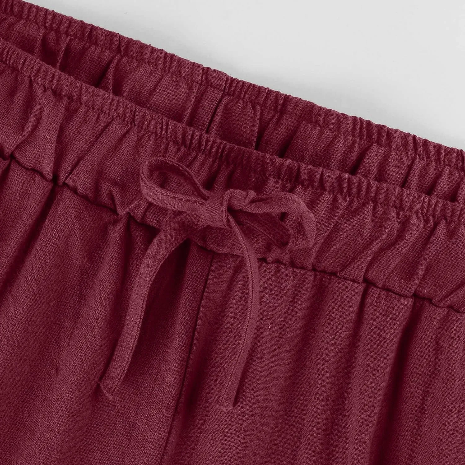 Linen Cotton Pants Women Straight Loose Casual Dressy Vacation Linen Capris for Women Casual Summer