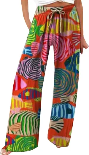 Linen Summer Pants Women Pants Comfy Work Pants with Elastic High Waist Paper Bag Tailored Linen Pants for Women