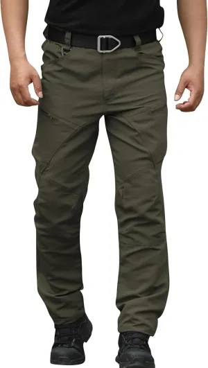Mens Cargo Pants Multi Pockets Tactical Pants Hiking Baggy Casual Trousers Straight Water Resistant Work Pants