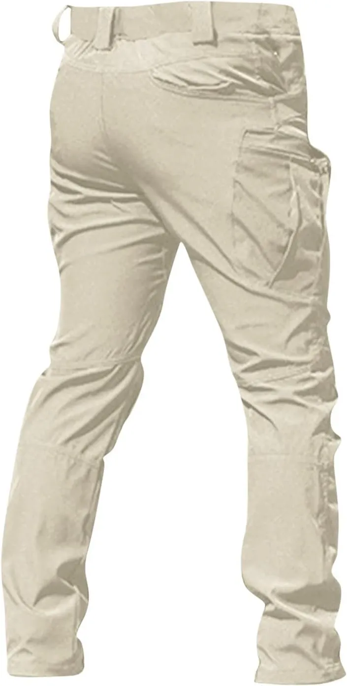 Mens Cargo Pants Water Resistant Relaxed Fit Hiking Work Pants Multi Pockets Ripstop Flex Baggy Camo Tactical Pants