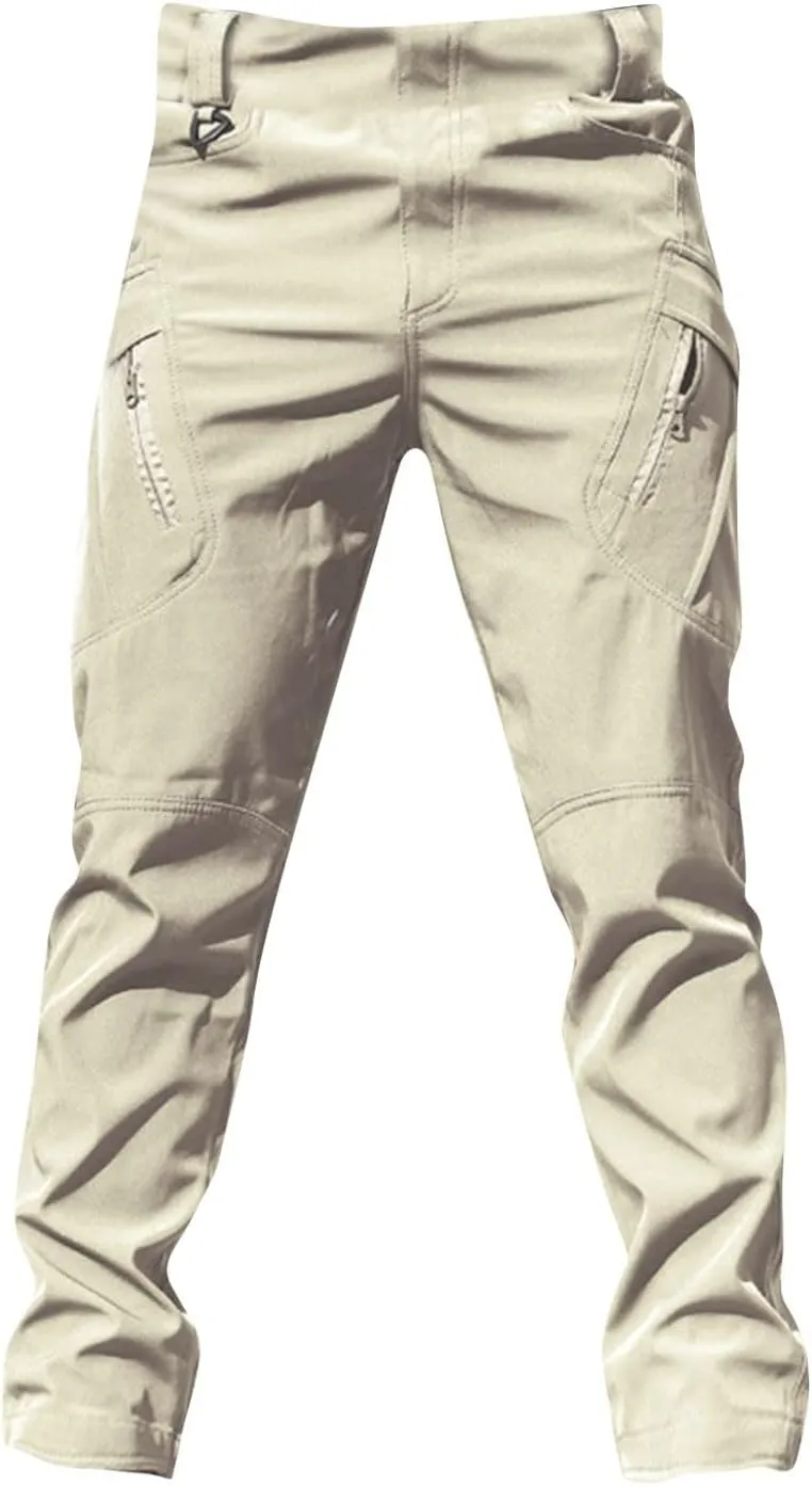 Mens Cargo Pants Water Resistant Relaxed Fit Hiking Work Pants Multi Pockets Ripstop Flex Baggy Camo Tactical Pants