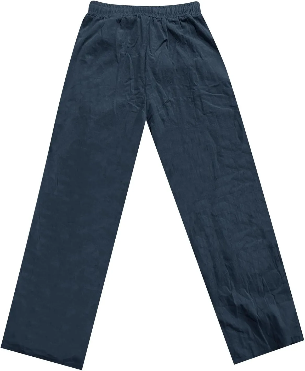Men's Solid Color Drawstring Cotton Hemp Loose Breathable Beach Casual Pants 2025