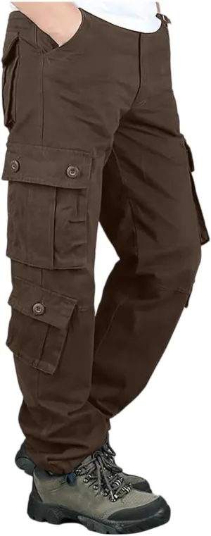 Men's Work Cargo Pants Resistant Elastic Waist Pockets Resistant Lightweight Tactical Pants Stretch Jogging Sweatpants
