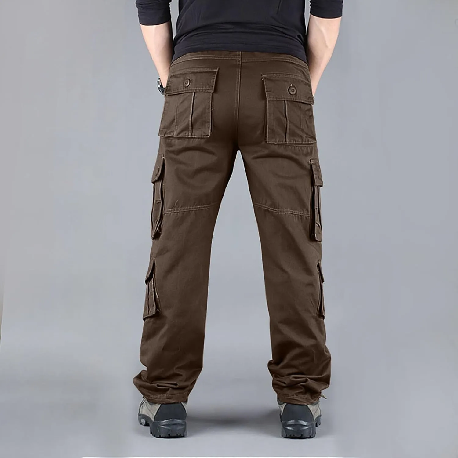 Men's Work Cargo Pants Resistant Elastic Waist Pockets Resistant Lightweight Tactical Pants Stretch Jogging Sweatpants