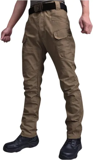 OIOLOYJM Military Cargo Pants for Men Hiking Relaxed Fit Work Waterproof Stretch Tactical Lightweight Outdoor Travel Pant