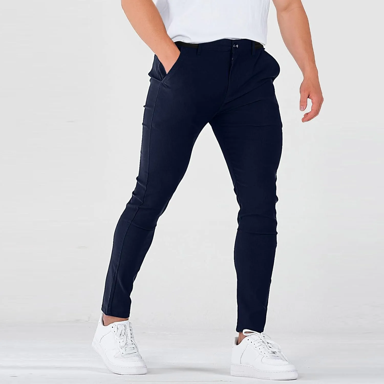 Slacks for Men Business Casual Stretch Golf Pants Lightweight Slim Fit Work Dress Pants Trousers with Pockets