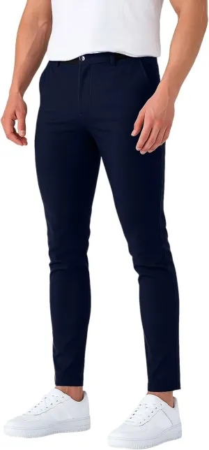Slacks for Men Business Casual Stretch Golf Pants Lightweight Slim Fit Work Dress Pants Trousers with Pockets