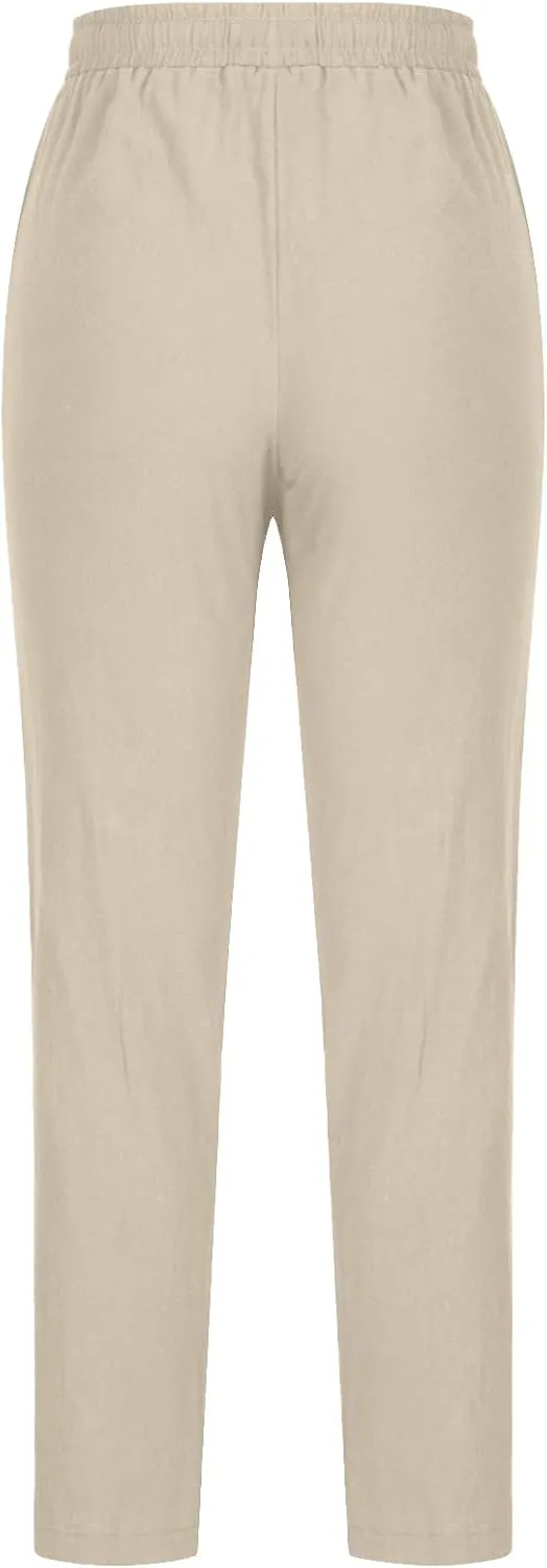 SMIDOW Sweatpants Women 2023 Casual Loose Drawstring Elastic High Waist Comfy Trousers Straight Leg Long Lounge Pant