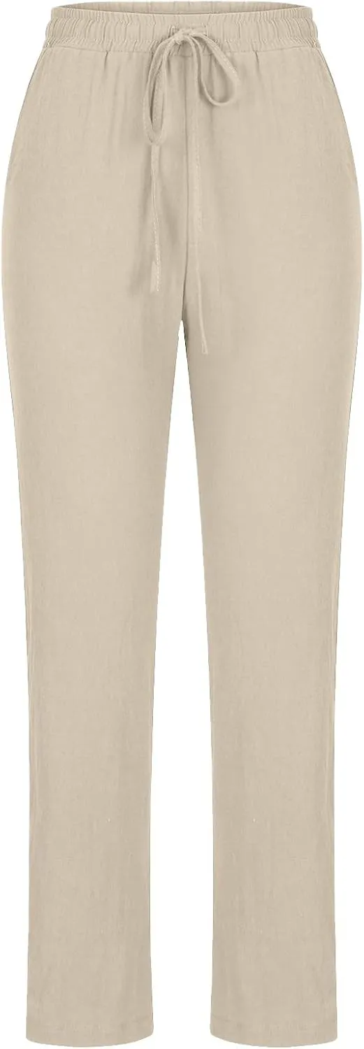 SMIDOW Sweatpants Women 2023 Casual Loose Drawstring Elastic High Waist Comfy Trousers Straight Leg Long Lounge Pant