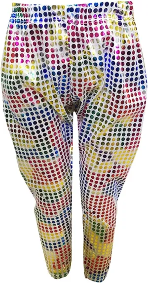Teen Boys Girls Multicolor Sequin Pants Baggy Wide Leg Elastic Waist Trousers Loose Stretchy Dance Performance