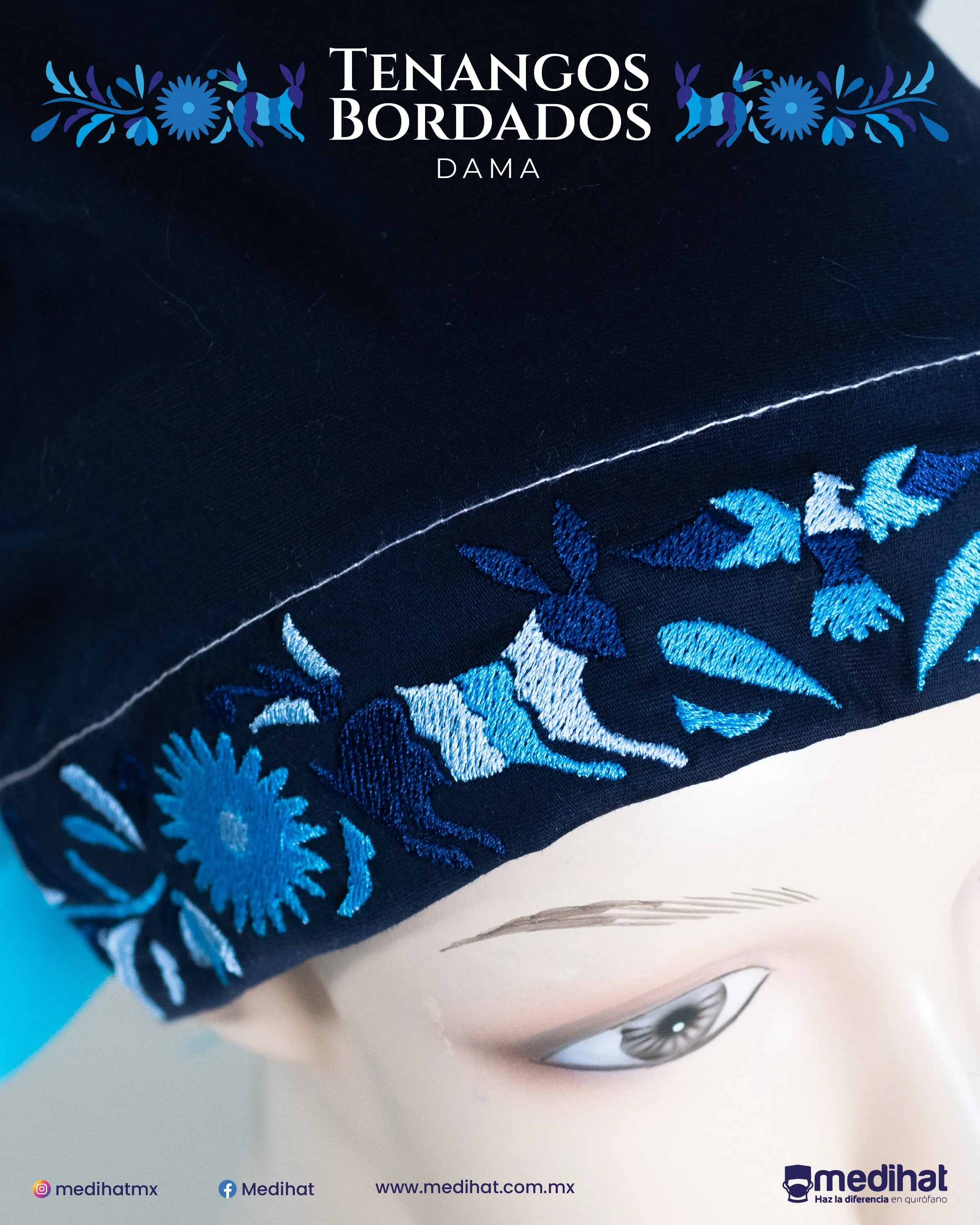 Tenangos azules bordados