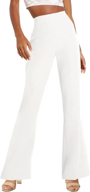 TOPSRANI Womens Stretchy Bootcut Dress Pants Flare Casual Palazzo High Waist Trousers Bell Bottom Business Office Work